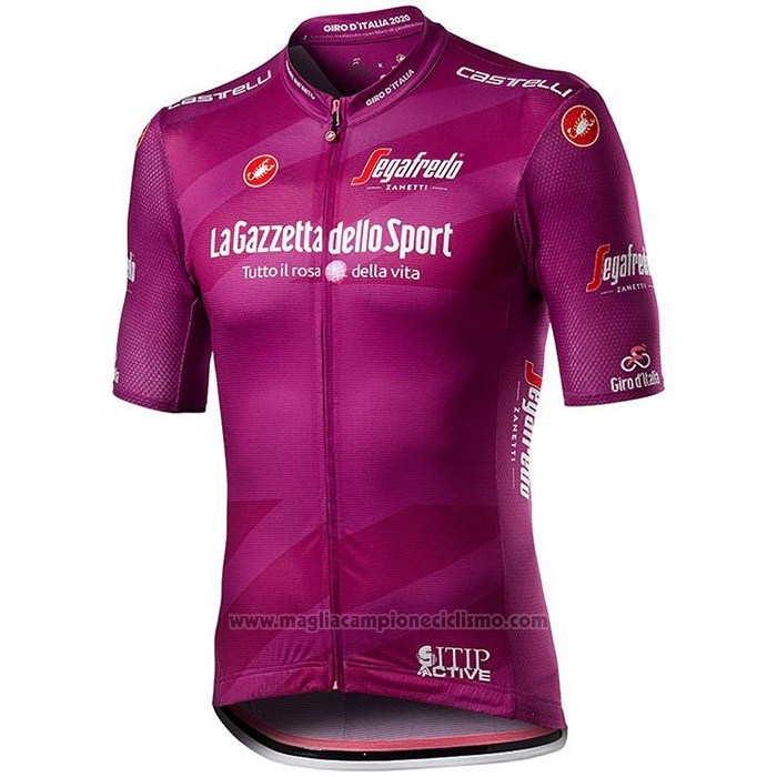 2020 Abbigliamento Ciclismo Giro d'Italia Fuxia Manica Corta e Salopette